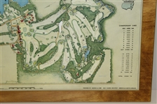 Don Cherry's Personal 1968 Augusta National GC Aerial View on Wood Perma Plaque by George Cobb
