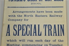 1899 Yorkshire Union of Golf Clubs North Eastern Railway Co. Train Schedule Announcement Sheet