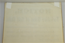 1899 Yorkshire Union of Golf Clubs North Eastern Railway Co. Train Schedule Announcement Sheet
