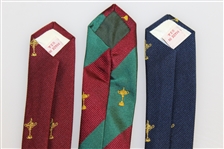 Ryder Cup Ties - Blue Trophy, Red Trophy, & Red/Green Trophy