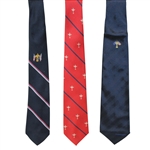 Ryder Cup Ties - Blue with Multi Stripe Trophy, Red with Blue Stripe Trophy, & Blue Logo