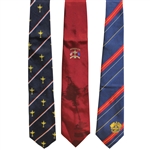 Ryder Cup Ties - Blue with Multi Stripe Trophy, The Country Club Red, & 1997 Red/Blue Logo