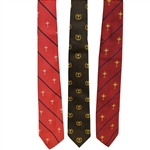 Ryder Cup Ties - Red with Blue Stripe Trophy, Brown with Trophy, & Red with Blue Stripe Trophy