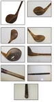 Four Golf Clubs - Invincible Mashie, Spalding Driver, Driver, & Unmarked Iron