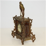 Vintage Ornate Wooden Clock with Figural Golfer