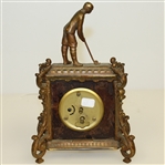 Vintage Ornate Wooden Clock with Figural Golfer