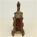 Vintage Ornate Wooden Clock with Figural Golfer