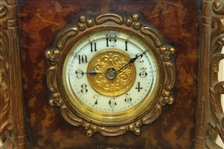 Vintage Ornate Wooden Clock with Figural Golfer