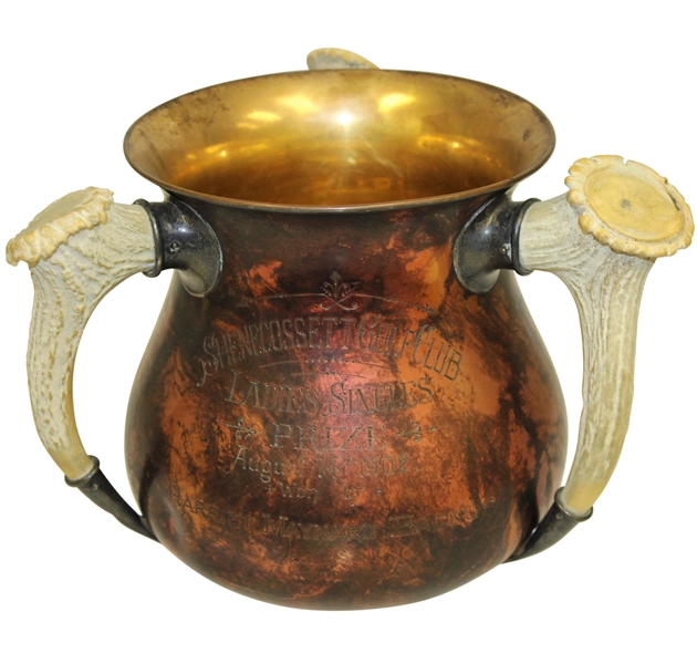 1902 Shenecossett Golf Club Three-Handle Ladies Singles Prize Won by Harriet Maynard Backus 