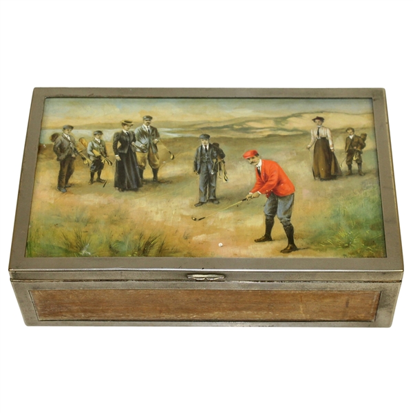 Michael Brown Golfer in Red Coat Wood Box