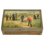 Michael Brown Golfer in Red Coat Wood Box
