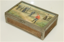 Michael Brown Golfer in Red Coat Wood Box