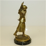 Circa 1925 Jose Dunach Gilt-Bronze Lady Golfer on Marble