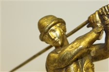 Circa 1925 Jose Dunach Gilt-Bronze Lady Golfer on Marble