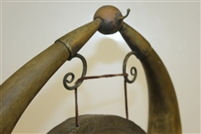 Art Deco Golf Themed Animal Horn Table Gong with Vintage Golfer - Includes Hammer