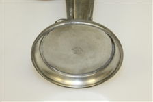 Large Golf Club Lined/Themed Revere Pewter Vase with Figural Golfer Stopper - Revere Pewter