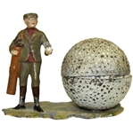 Vintage Golf Themed Inkwell with Golfer & Ball