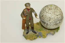 Vintage Golf Themed Inkwell with Golfer & Ball