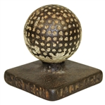Cast Iron Golf Ball on Tee Desk Weight - Eastern Malleable Iron. Co. Naugatuck Stamped