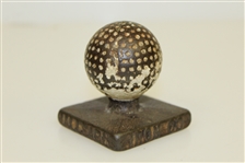 Cast Iron Golf Ball on Tee Desk Weight - 'Eastern Malleable Iron. Co. Naugatuck' Stamped