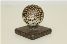 Cast Iron Golf Ball on Tee Desk Weight - 'Eastern Malleable Iron. Co. Naugatuck' Stamped