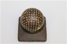 Cast Iron Golf Ball on Tee Desk Weight - 'Eastern Malleable Iron. Co. Naugatuck' Stamped