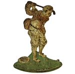Circa Early 1900s Pre-Swing Cast Iron Golfer Door Stopper