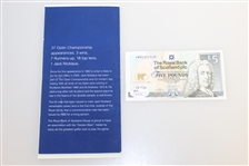 Jack Nicklaus Signed RBS 5lb Note & Signed RBS Sleeve JSA #R29697 & #R29696