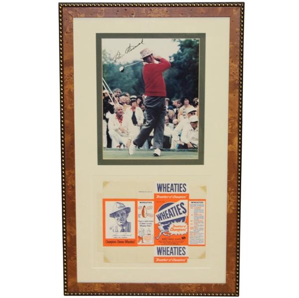 Sam Snead Signed Photo with 1951 Wheaties Cereal Box - Framed JSA ALOA