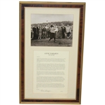 Gene Sarazen The Squire Signed Ltd Ed 12/100 Letter & Signed Photo - Framed JSA ALOA
