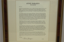 Gene Sarazen 'The Squire' Signed Ltd Ed 12/100 Letter & Signed Photo - Framed JSA ALOA