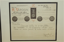 Harry Vardon Signed & Handwritten Note on Letterhead  FULL JSA #Z90632