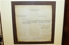 Bobby Jones 'Robert T. Jones, Jr.' Signed 1933 Letter - Framed FULL JSA #Z90633
