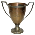 1910 Woodland Golf Club Bronze & Pewter Trophy Cup Won by E.S. Benedict