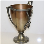 1910 Woodland Golf Club Bronze & Pewter Trophy Cup Won by E.S. Benedict