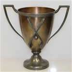 1910 Woodland Golf Club Bronze & Pewter Trophy Cup Won by E.S. Benedict