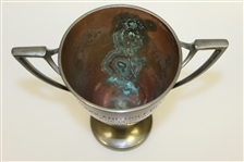 1910 Woodland Golf Club Bronze & Pewter Trophy Cup Won by E.S. Benedict