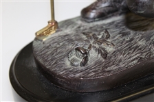 Two Crouching 'Lining Up the Putt' Golfer Bookends - No Markings