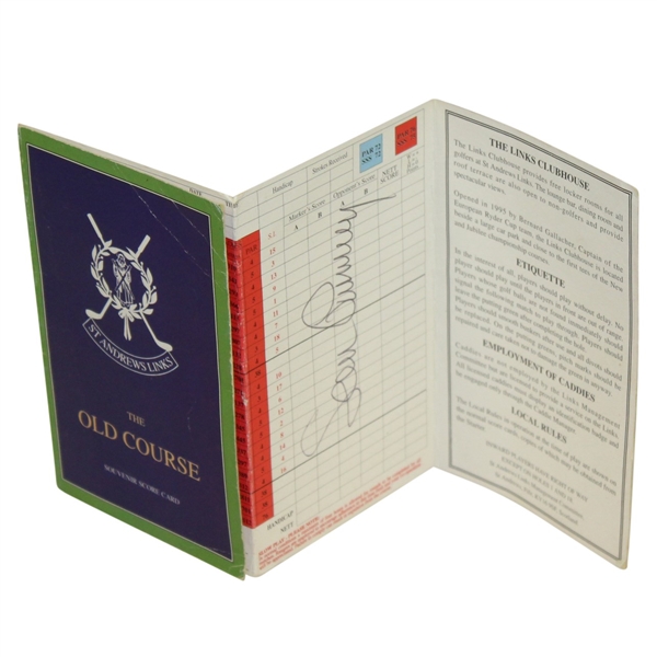 Sean Connery Signed St. Andrews The Old Course Scorecard JSA ALOA
