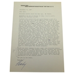 Charles Price Charley Signed Letter to Spec September 16, 1960 JSA ALOA