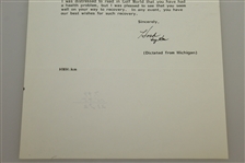 Augusta National Hord Hardin Signed Letter to Charles Price August 29, 1983 - Secretarial
