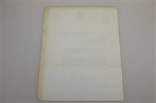 Augusta National Clifford Roberts Signed Letter to Charles Price March 18, 1963 JSA ALOA