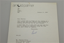 Arnold Palmer Signed Letter to Charles Price January 27, 1983 JSA ALOA