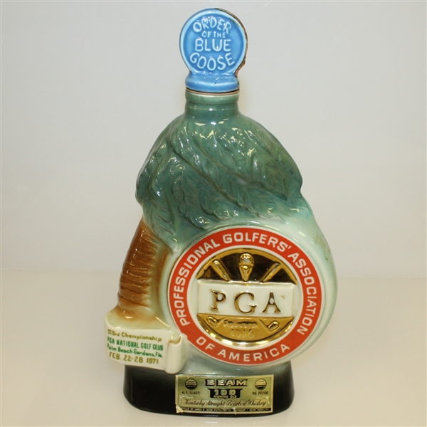1971 PGA Championship at PGA National GC Jim Beam Whiskey Decanter