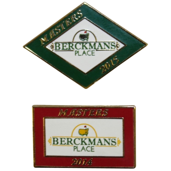 2014 & 2015 Masters Tournament Berckmans Place Pins