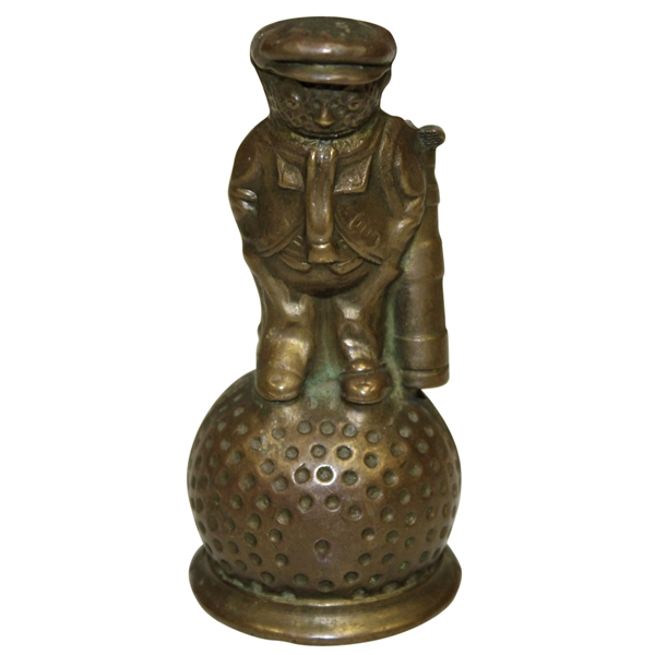 Vintage Dunlop Man Brass Bell with Original Patina