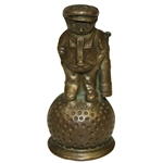 Vintage Dunlop Man Brass Bell with Original Patina