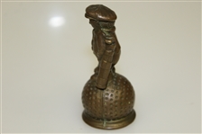 Vintage Dunlop Man Brass Bell with Original Patina