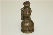 Vintage Dunlop Man Brass Bell with Original Patina