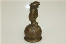 Vintage Dunlop Man Brass Bell with Original Patina